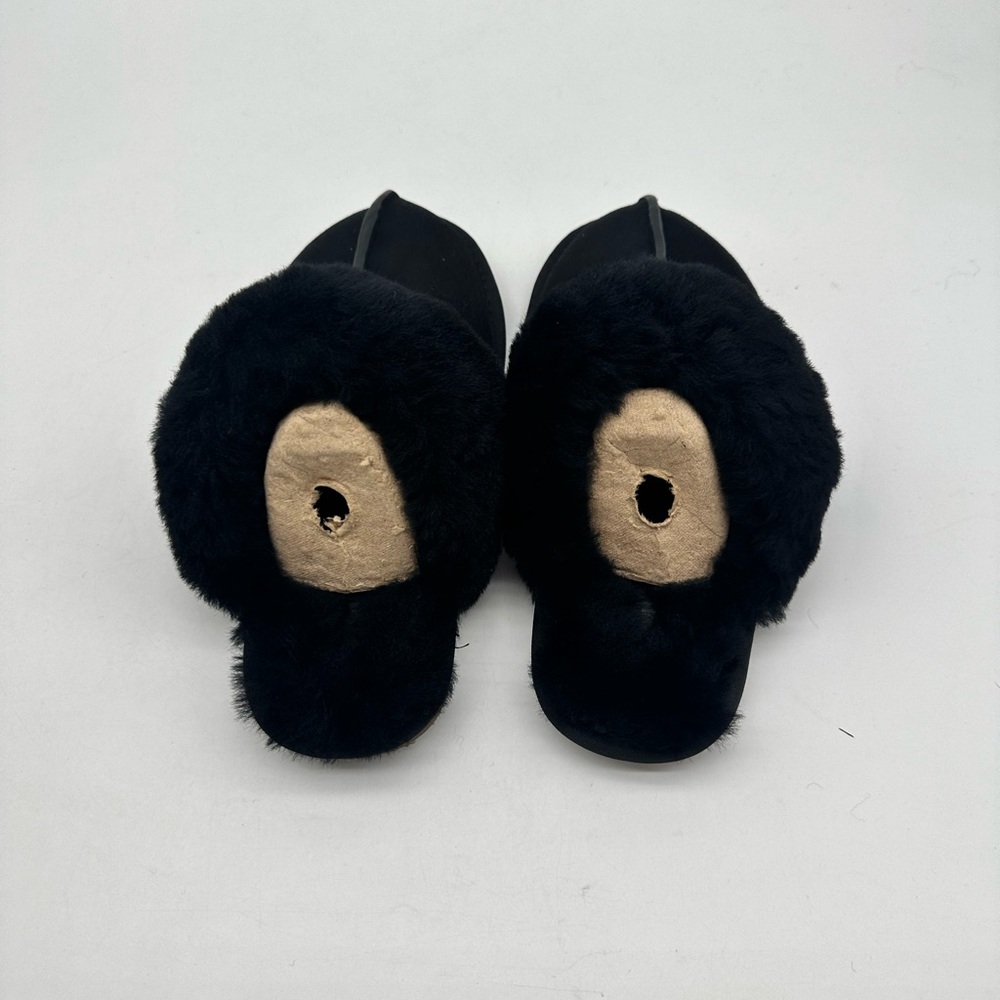 Australia Luxe Collective Black Suede & Shearling Slippers - NWT - XS size 5 - Picture 3 of 12